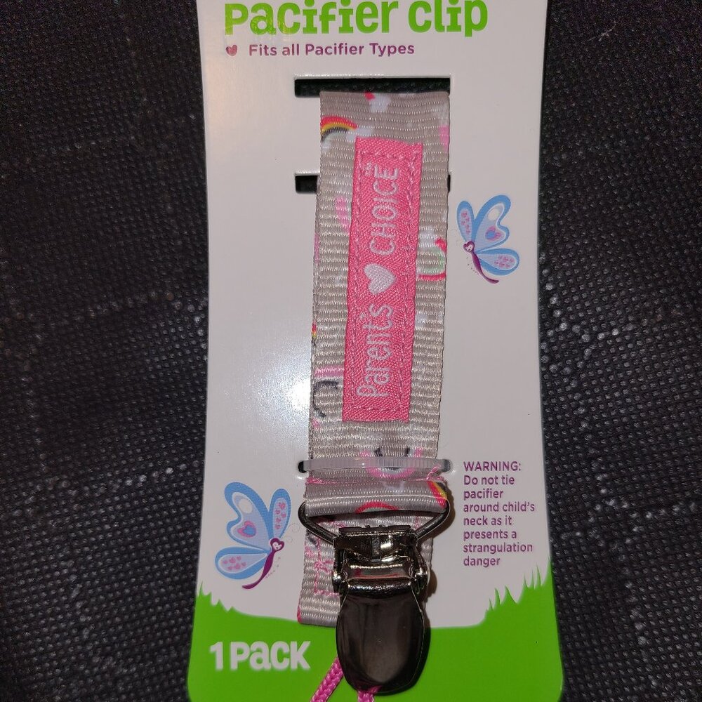 Pink Pacifier Clip